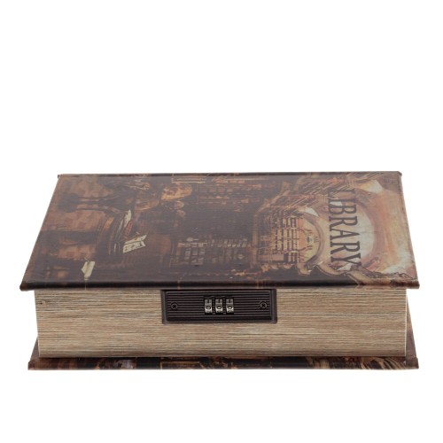 Шкатулка-книга с кодовым замком, L18 W7 H27 см