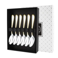 Набор кофейной ложки "Капелька" посеребренный с позолотой