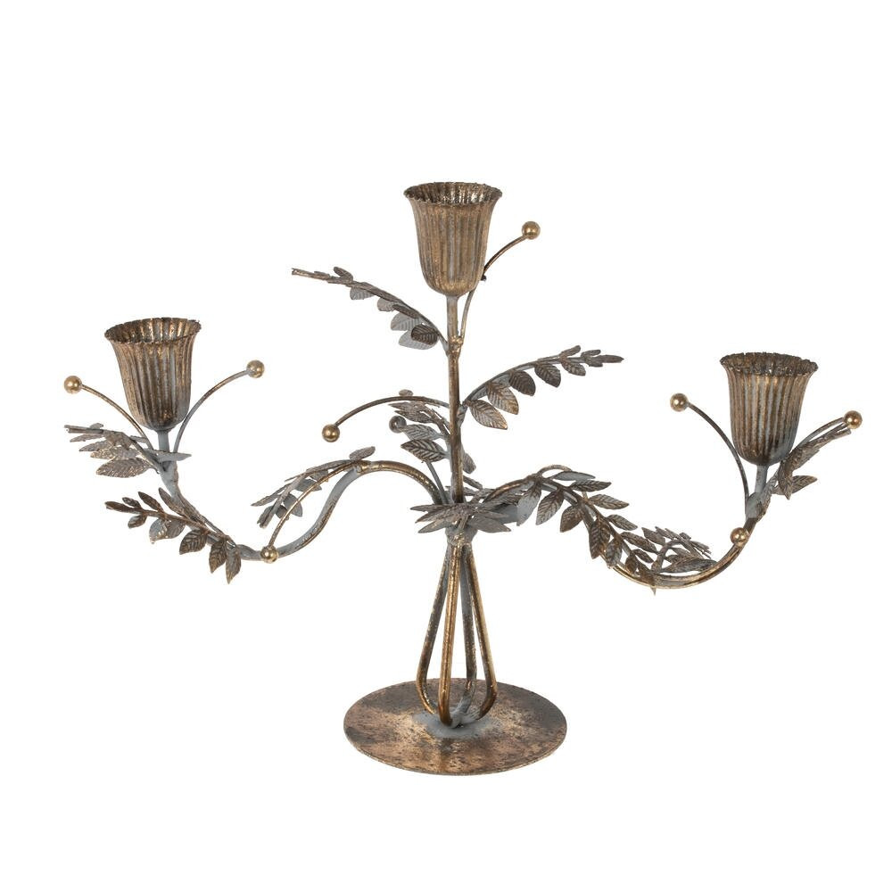 Подсвечник на три свечи "Колокольчик", L35 W14 H24 см