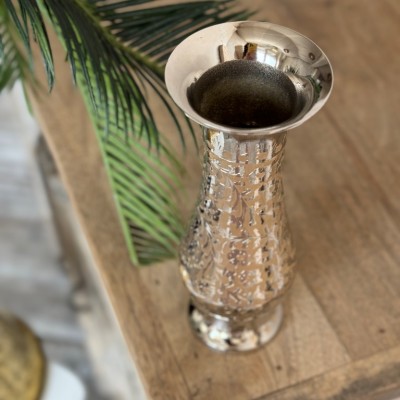 Ваза «Стакан» латунь резная FIRKI никелированная h-20,5 см Ваза «Стакан» латунь резная FIRKI никелированная h-20,5 см