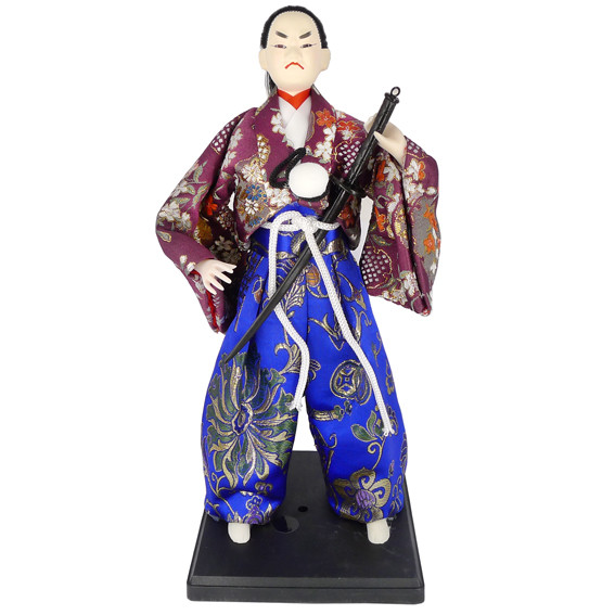 Кукла Самурай пластик, ткань, 30см сувенир