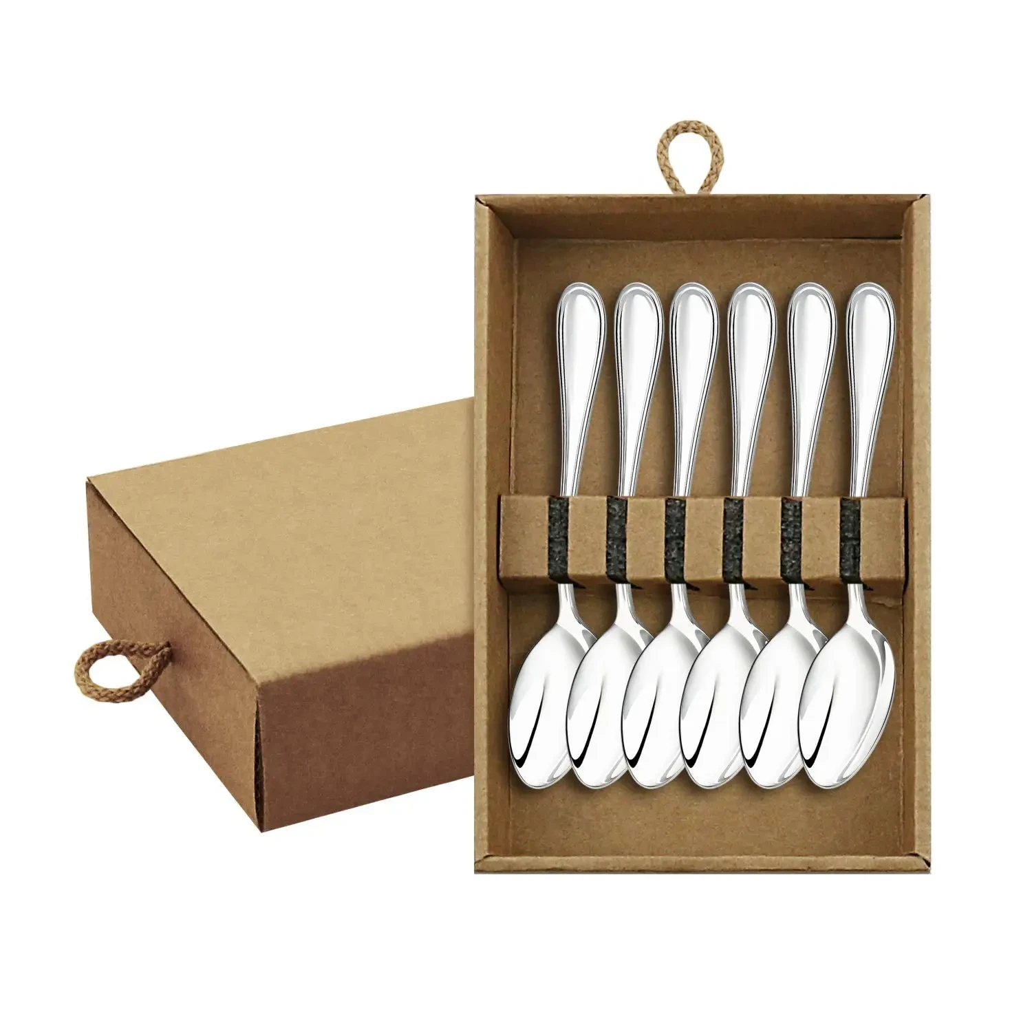 Набор кофейных ложек "Капелька" посеребренный Набор кофейных ложек "Капелька" посеребренный