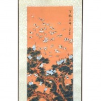 Настенное панно-свиток "Аисты"