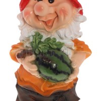 Декоративная садовая фигурка "Гном с арбузом"