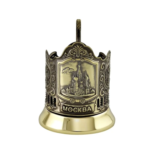 Подстаканник латунный "Храм Василия Блаженного"