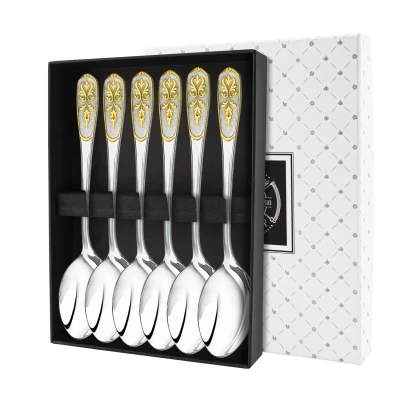 Набор чайной ложки "Визирь" посеребренный с позолотой