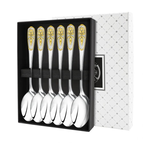 Набор чайной ложки "Визирь" посеребренный с позолотой