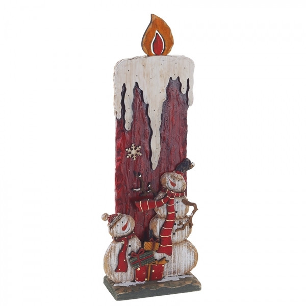 Изделие декоративное с LED-подсветкой "Свеча", L16,5 W8 H49 см, (2хАА, не прилаг.)