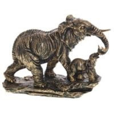 Декоративная садовая фигурка "Слониха со слоненком"                       