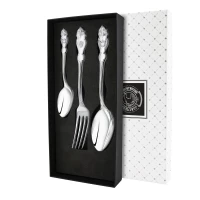 Набор столовый "Герб": вилка, ложка, чайная ложка посеребренный
