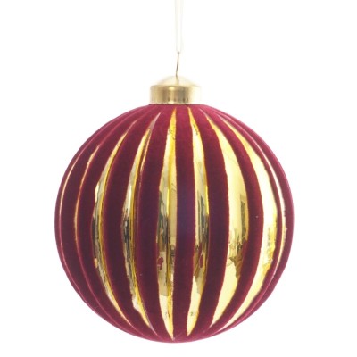 Украшение новогоднее Шар "Красный бархат", L11 W11 H12,5 см Украшение новогоднее Шар "Красный бархат", L11 W11 H12,5 см