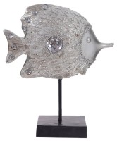 Фигурка декоративная "Рыба серебрянная", L22 W8 H26 см