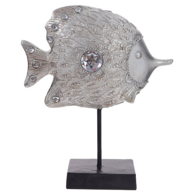 Фигурка декоративная "Рыба серебрянная", L22 W8 H26 см