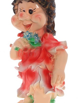 Декоративная садовая фигурка "Девочка с цветочками"