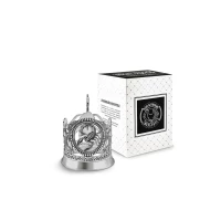 Подстаканник "Скорпион" посеребренный полиров. с черн