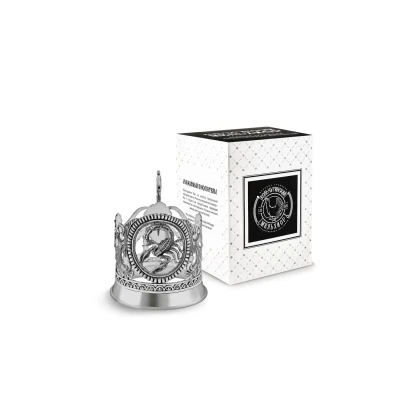 Подстаканник "Скорпион" посеребренный полиров. с черн Подстаканник "Скорпион" посеребренный полиров. с черн