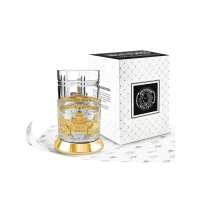 Набор для чая  никелированный с позолотой  "Санкт-Петербург (Триумфальная) (2)"