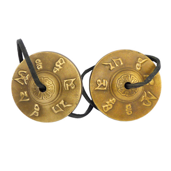 Караталы с мантрой "Ом мани падме хум" d.6см, металл