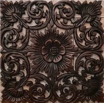 Панно из тика "Цветочное великолепие" 30х30 см, в ассортименте