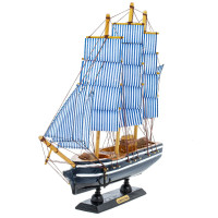 Модель парусника "Синее море", L32 W6 H32 см