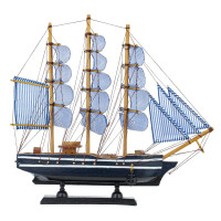 Модель парусника "Синее море", L32 W6 H32 см
