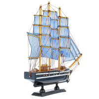 Модель парусника "Синее море", L32 W6 H32 см