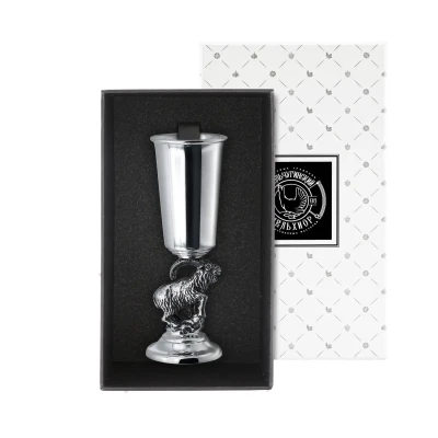 Рюмка "Архар" посеребренная полированная с чернением