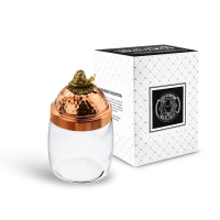 Банка под сыпучие продукты 920мл."Чеснок" с медной кованной крышкой