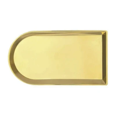 Поднос д/чая без рисунка латунный