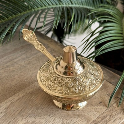 Сахарница латунь резная EMBOSED полированная h-8 см