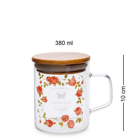 GS- 47/4 Кружка с крышкой "Розовый сад" 380мл