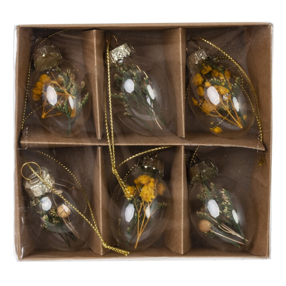 Набор из 6-ти изделий декоративных подвесных "Яйцо пасхальное" (3*5,5), L12 W11 H3,5 см