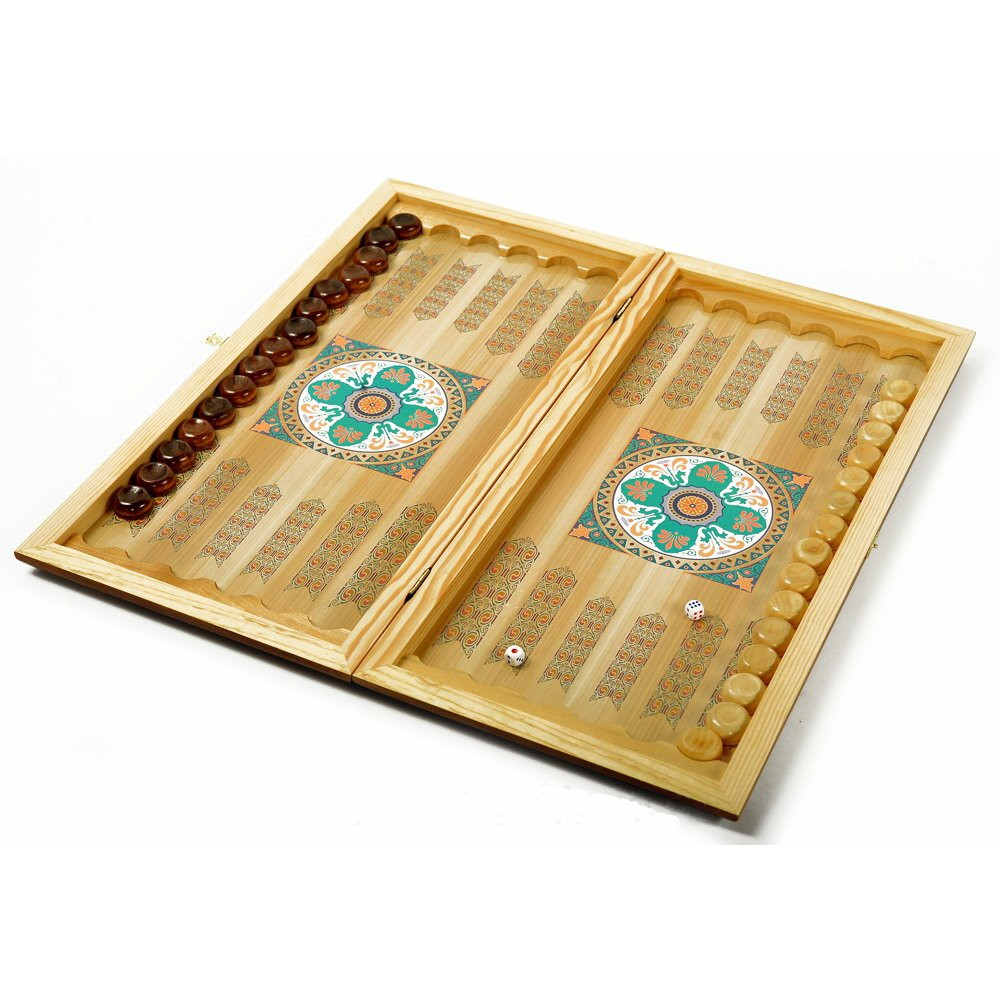 Нарды в деревянной коробке Гусарские