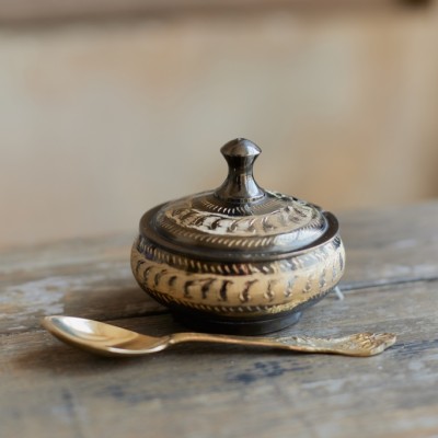 Сахарница латунь резная FIRKI h-8 см