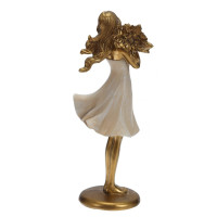 Фигурка декоративная "Девушка с цветами", L9,5 W6,5 H23,5 см