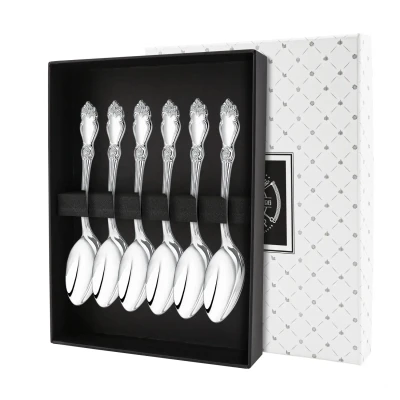 Набор кофейной ложки "Серебряная Роза" посеребренный