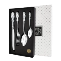 Набор столовый "Герб": вилка, ложка, нож, чайная ложка посеребренный
