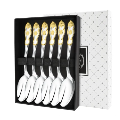 Набор чайной ложки "Герб" посеребренный с позолотой