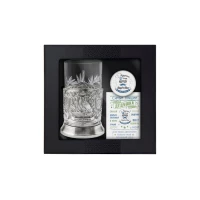 Набор для чая "Мудрый руководитель" никелированный с чернением  с открыткой и значком "Дедушке"