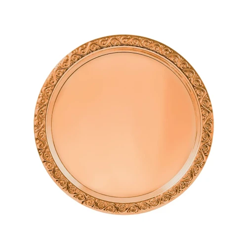 Поднос декоративный круглый медный Поднос декоративный круглый медный