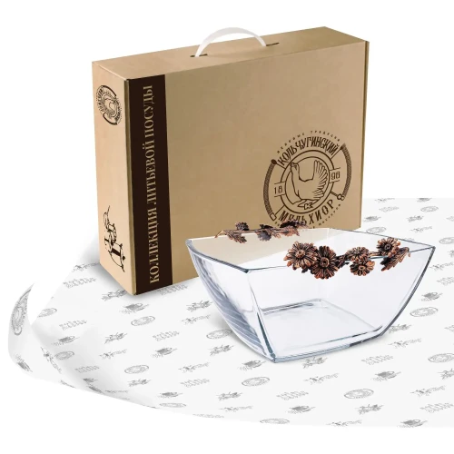 Салатник большой 240х240 "Ромашки" медный с чернением Салатник большой 240х240 "Ромашки" медный с чернением