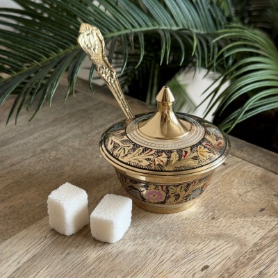 Сахарница латунь резная CHUNIYA JALI цветная эмаль h-8 см