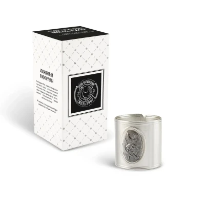 Кольцо для салфеток "Глухарь" посеребренное с чернением