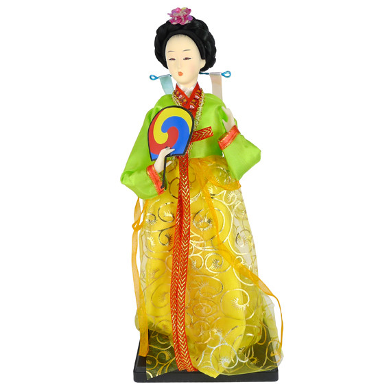 Кукла Кореянка пластик, ткань, 30см сувенир