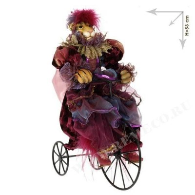 Тигрица на велосипеде h53см /ткань-полистоун/