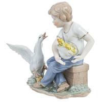 Фигурка декоративная "Мальчик и гусь", L19 W9 H17 см