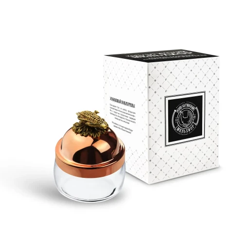 Банка под сыпучие продукты 420мл."Кукуруза" с медной крышкой