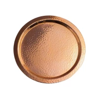 Поднос декоративный круглый медный кованый