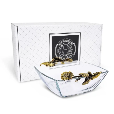 Салатник средний "Ромашки" латунный с чернением