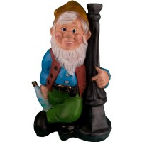 Декоративная садовая фигурка "Гном у столба"